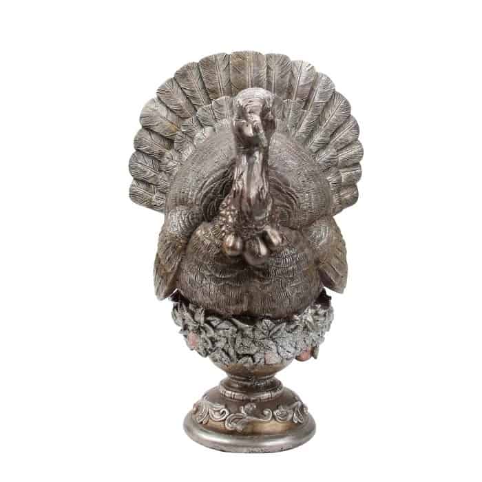 bronze pedestal turkey decoration