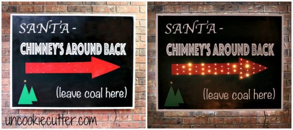Point Santa in the right direction with this sign by Uncookie Cutter. It's our 11th day of a DIY Christmas!