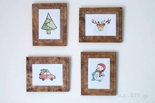 The fifth day of a DIY Christmas comes from Anika's DIY Life, with these simple picture frames!