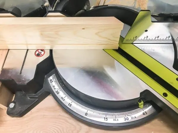 Cut the ends of the 1 x 4 boards at a 45 degree angle.