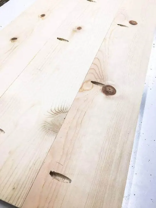 Plank the top 1x 6 pieces together with pocket hole screws.