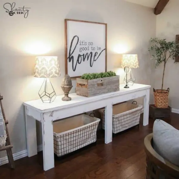 20 Amazing Diy Console Tables The, Sofa Table With Two Lamps
