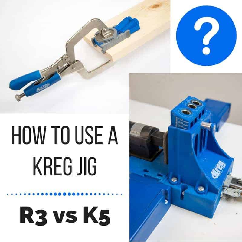 So many woodworking plans call for a Kreg Jig, but which one should you get? I'll show you how to use a Kreg Jig, whether it's the inexpensive R3 or the fancy K5, so you can see which one is right for you! | Kreg Jig models | How to Use a Kreg Jig R3 | How to Use a Kreg Jig K5 | how to drill a pocket hole