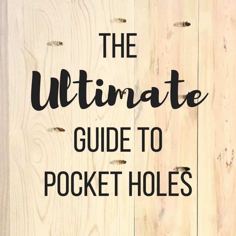 square image of boards with pocket holes and text overlay "The Ultimate Guide to Pocket Holes"