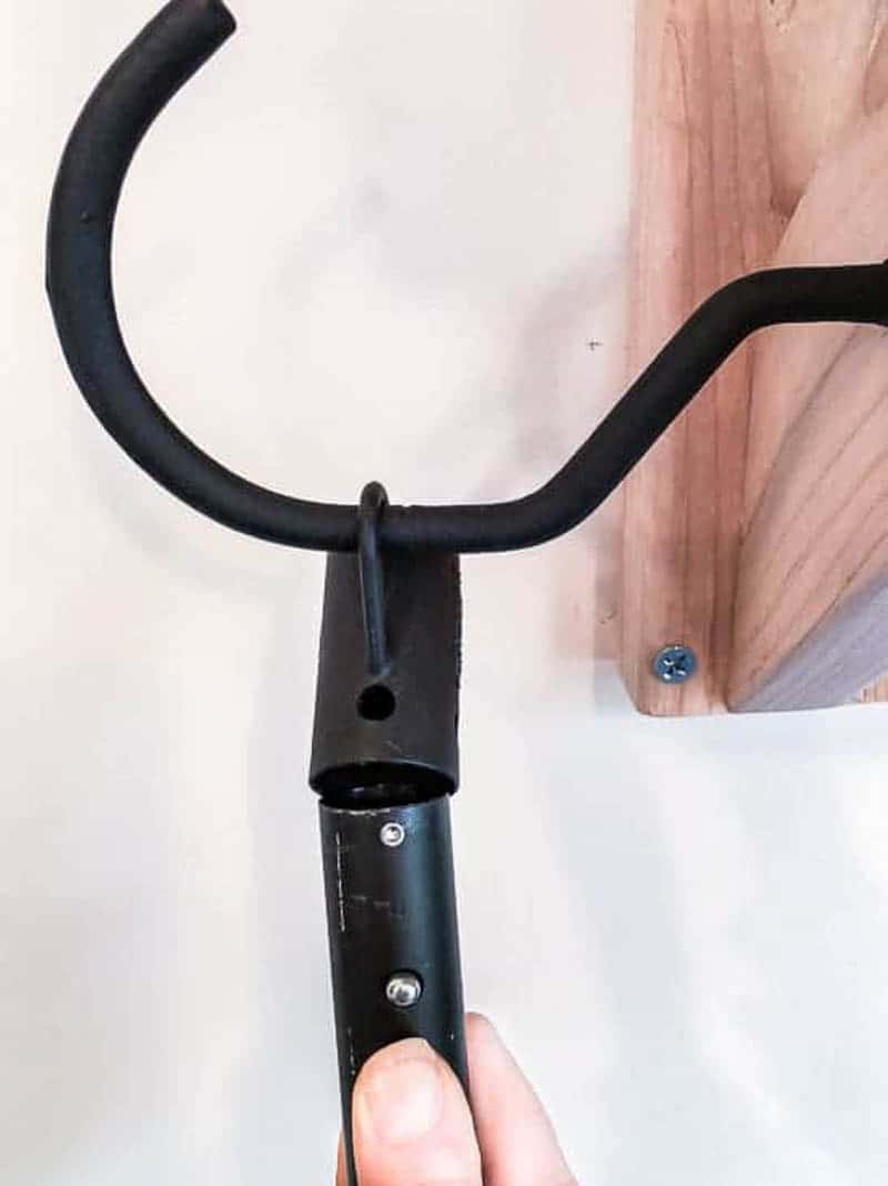 attachment ring hanging from bicycle hook