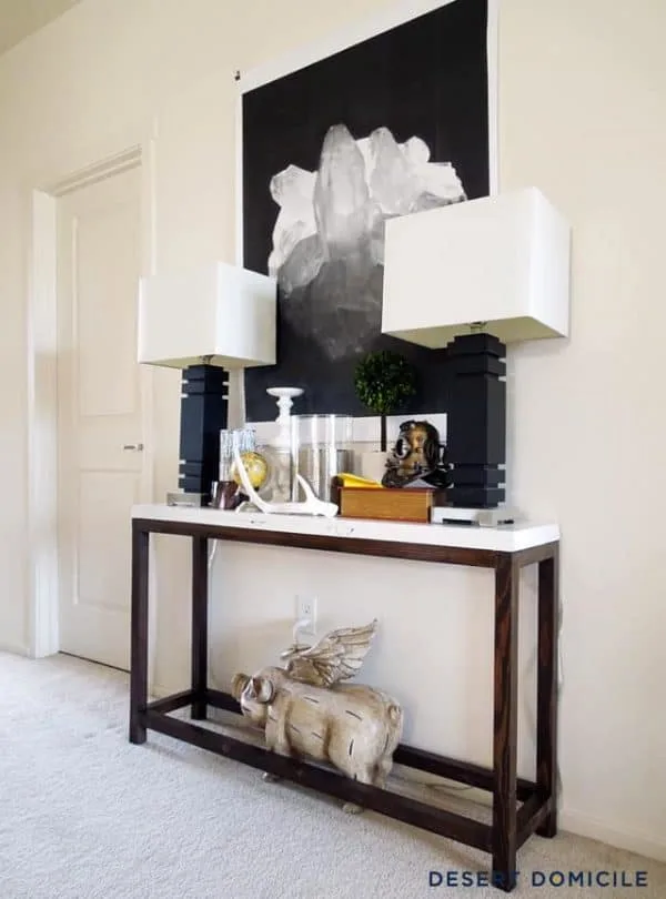 20 Amazing Diy Console Tables The, Sofa Table With Two Lamps