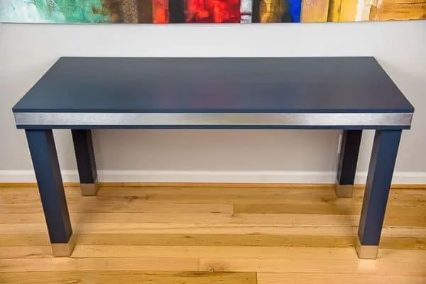 Give your home office the modern/industrial look with this wood and metal desk!
