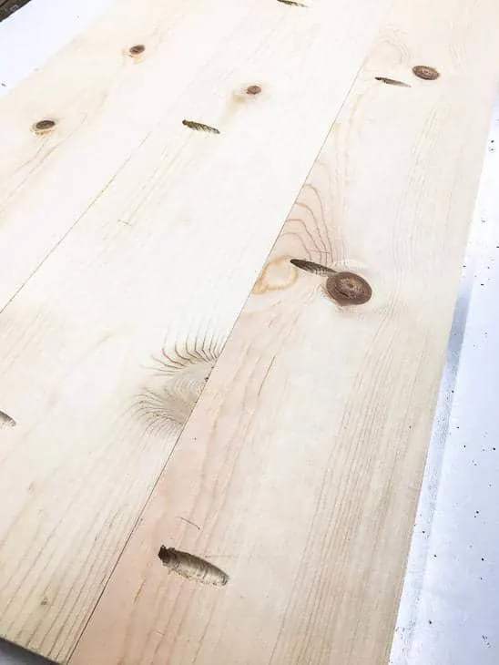 Several boards joined together with pocket hole screws