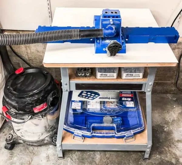 Kreg Jig workstation with shop vac