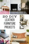 collage of DIY leather projects with text overlay