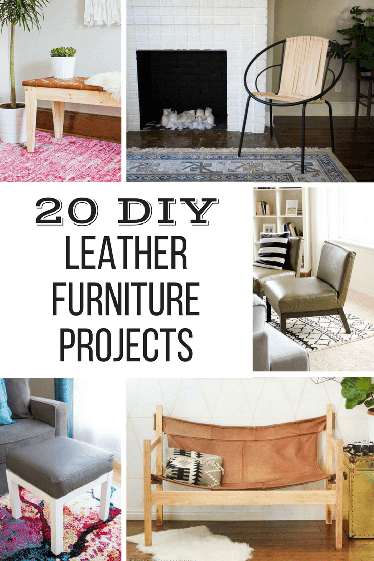 collage of DIY leather projects with text overlay