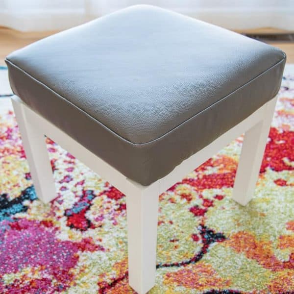DIY leather ottoman - leather projects