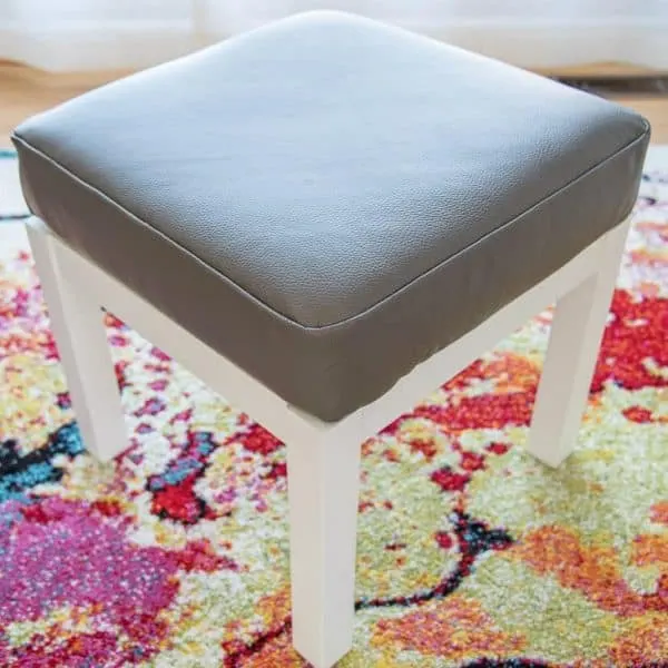 DIY leather ottoman - leather projects