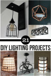 collage of DIY lighting projects