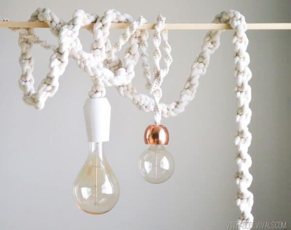 21 diy lighting ideas to brighten your home on a budget macrame hanging light diy
