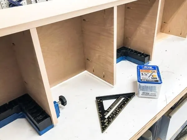 how to build a pantry - side panels being installed