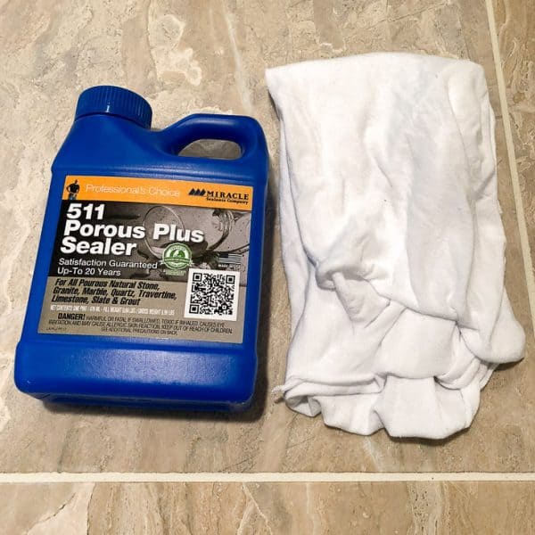 limestone tile sealer with rag