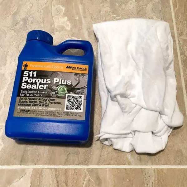 limestone tile sealer with rag