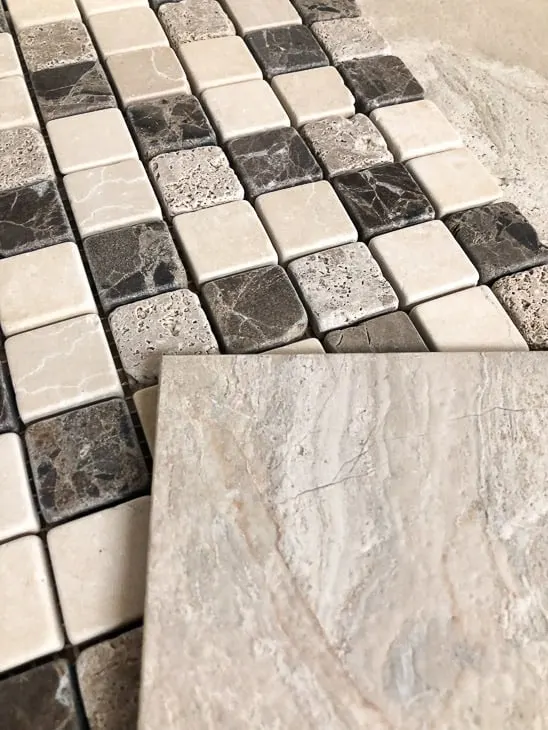 limestone tile and mosaic tile