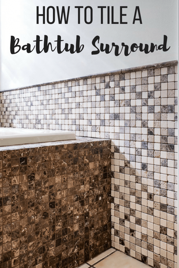 tiled bathtub surround with coordinating wall tile