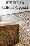 tiled bathtub surround with coordinating wall tile