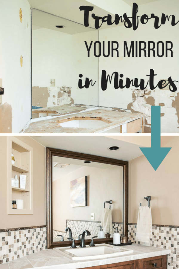 How To Frame A Basic Bathroom Mirror The Handyman S Daughter - How To Remove Large Mirror From Bathroom Wall