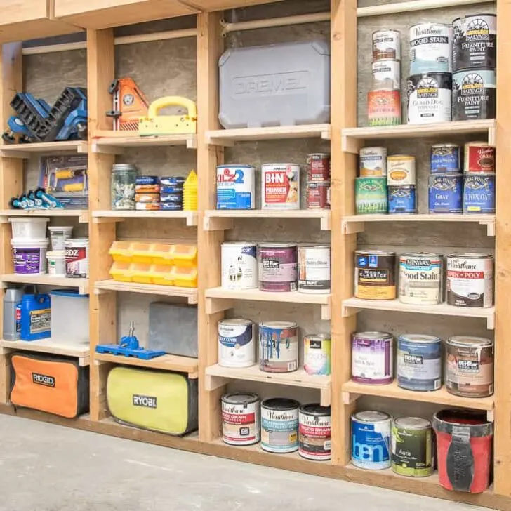 shelves between wall studs