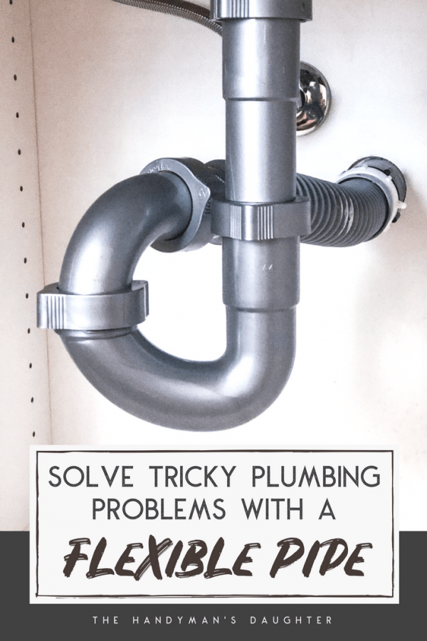 How To Install A Flexible Waste Pipe When The Drain Doesn T Line Up The Handyman S Daughter