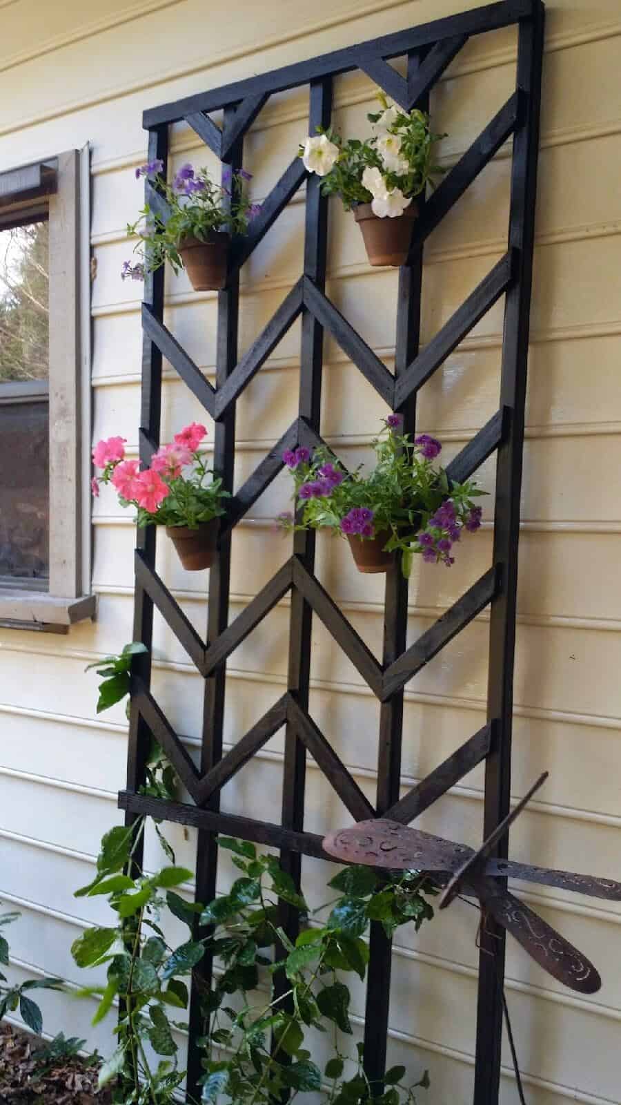 DIY trellis with chevron pattern