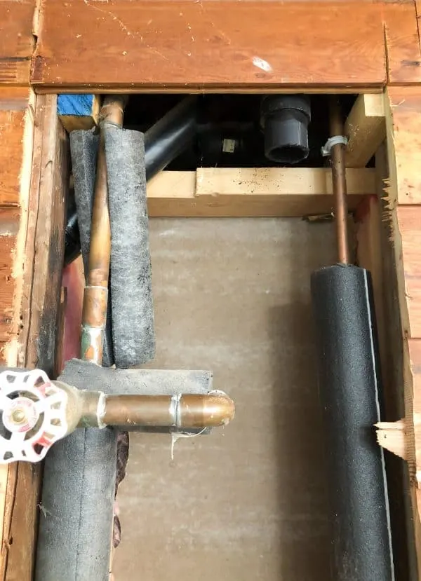 pipes inside wall