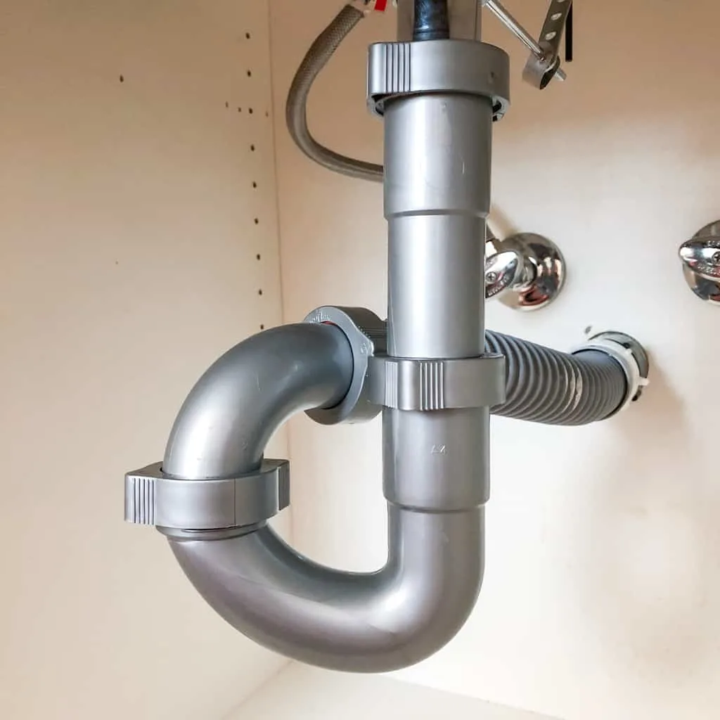 flexible waste pipe under sink