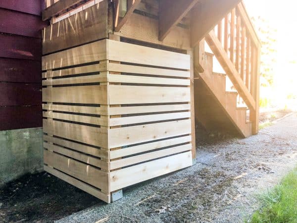 second section of fence under stairs complete