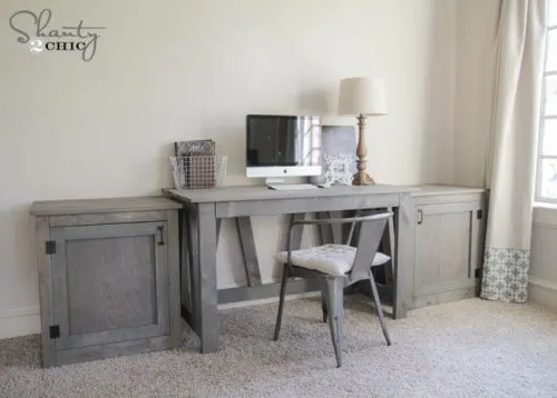 desk stained with Varathane Weathered Gray