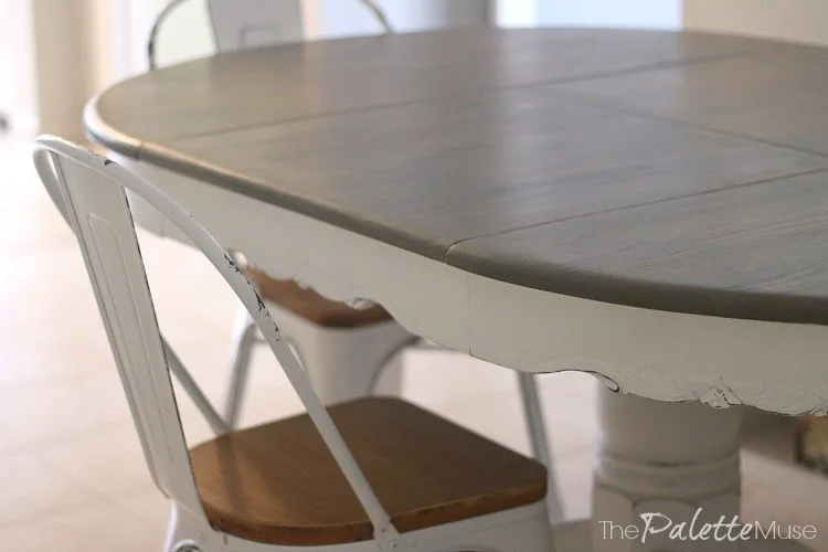 dining table makeover using Minwax Classic Gray