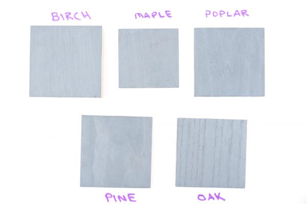 Minwax Coastal Gray wood stain color samples (2 coats)