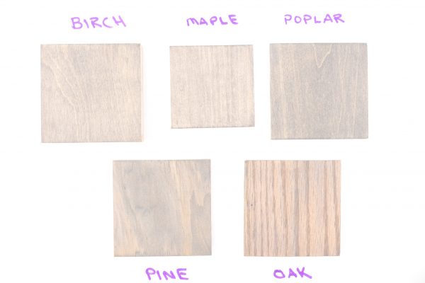 Sherwin Williams Gray Wood Stain color samples (2 coats)