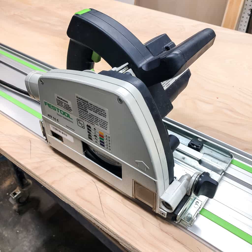 track saw used to cut large sheets of plywood