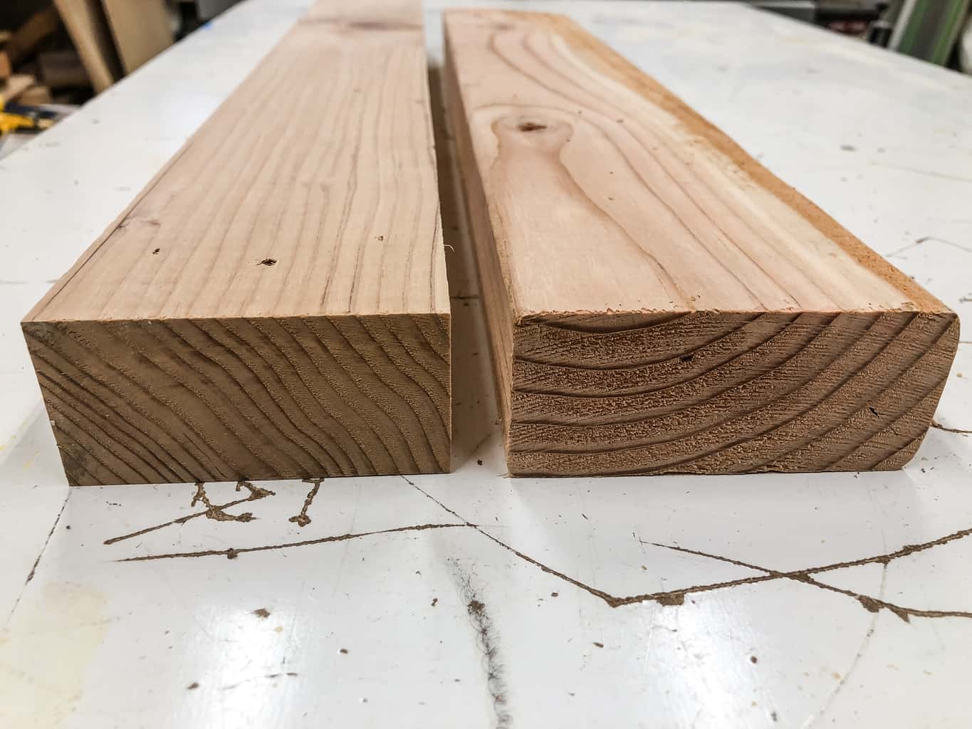 comparing 2x4s with corners cut off or not