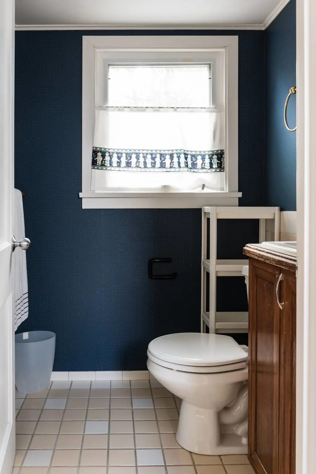 small bathroom in an upstairs dormer