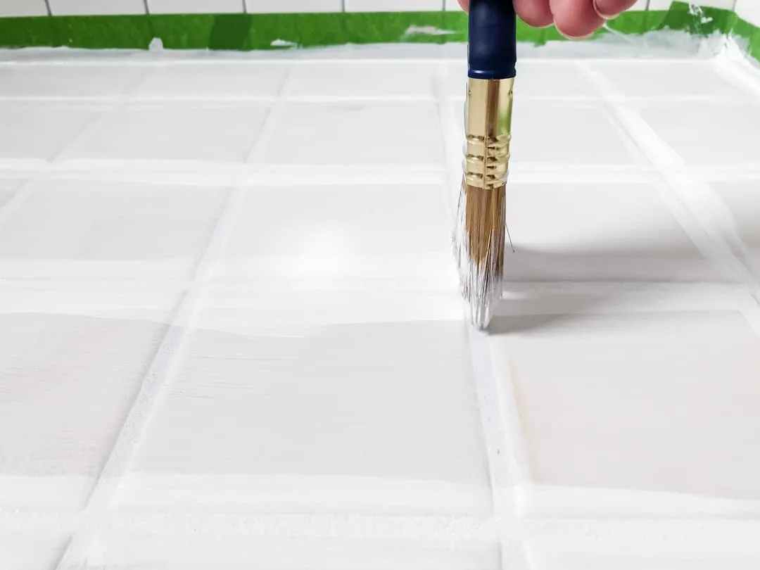 painting tile floor grout lines