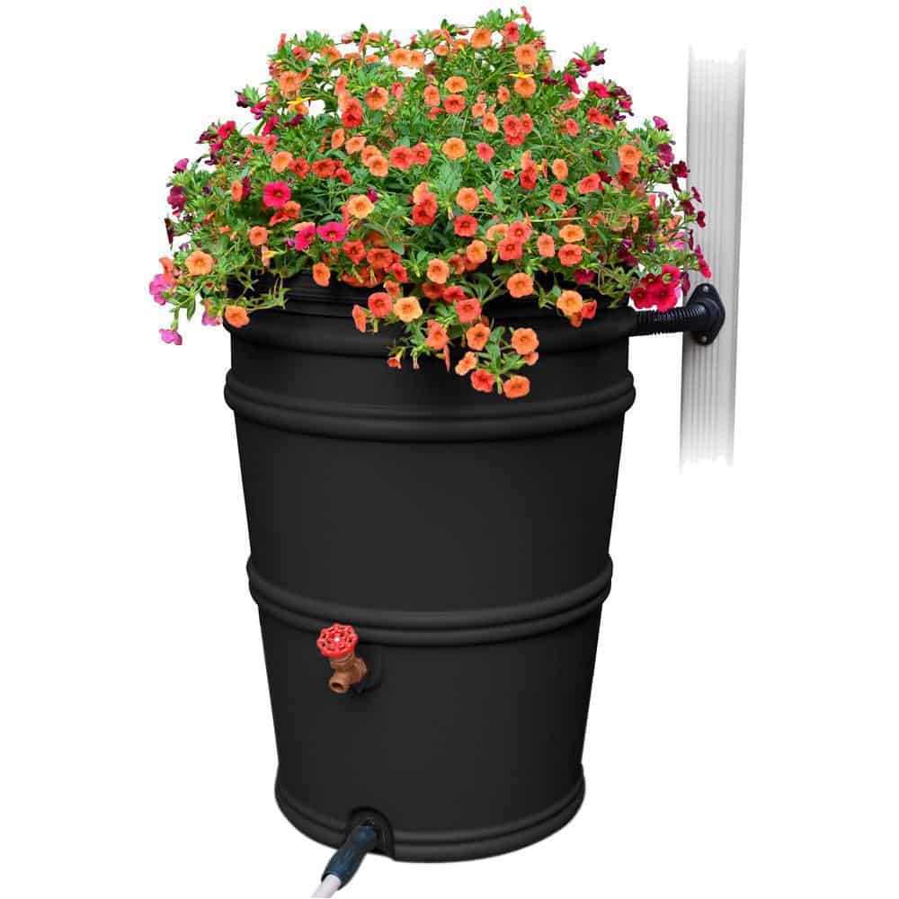 rain barrel with planter top