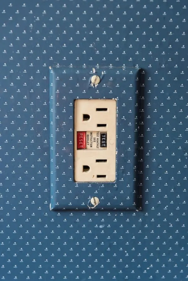 wallpaper covered outlet
