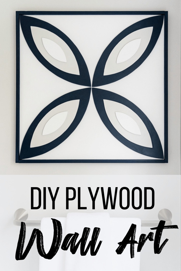 DIY plywood wall art with 3D geometric pattern