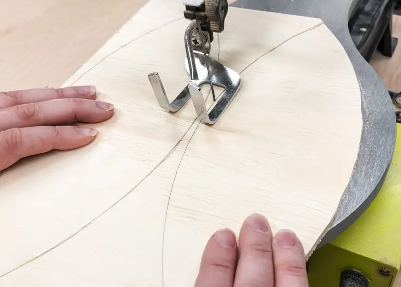 cutting shapes for wood wall art with a scroll saw