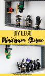 Lego Ninjago minifigures on DIY Lego minifigure display case