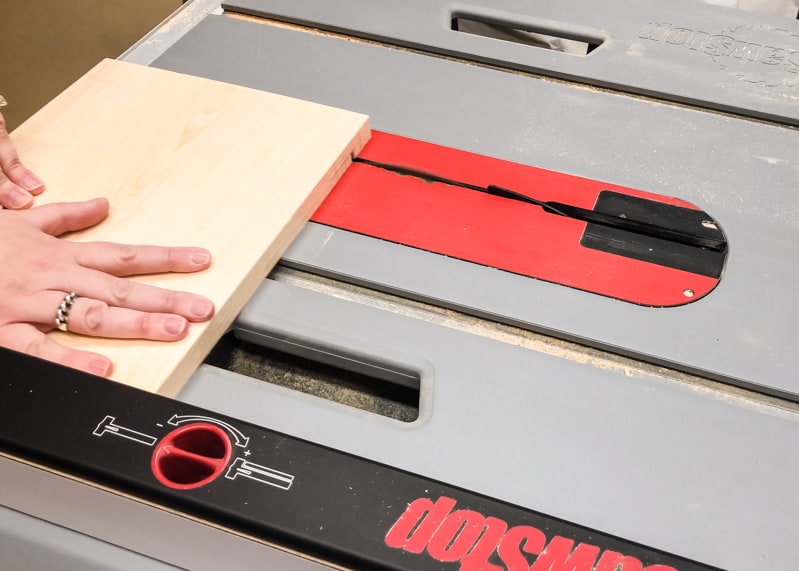 cutting slots for lego baseplates in sides of lego bin with table saw