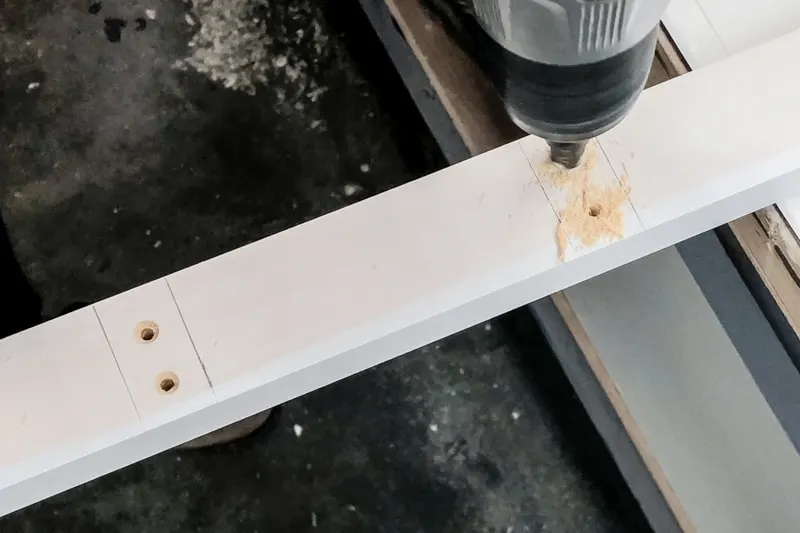 drilling countersink holes for minifig shelves