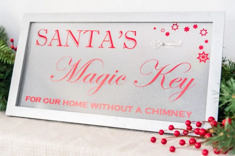 Santa's Magic Key sign with antique key attached