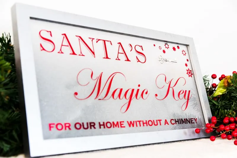 Santa's Magic Key for our home without a chimney sign