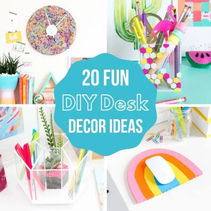 20 fun DIY desk decor ideas collage